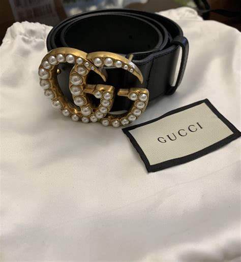 gucci pearl belt small